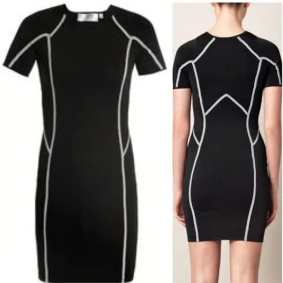 Alc Evans Black Bandage Bodycon Dress Rayon Knit ✨ - Picture 4 of 7